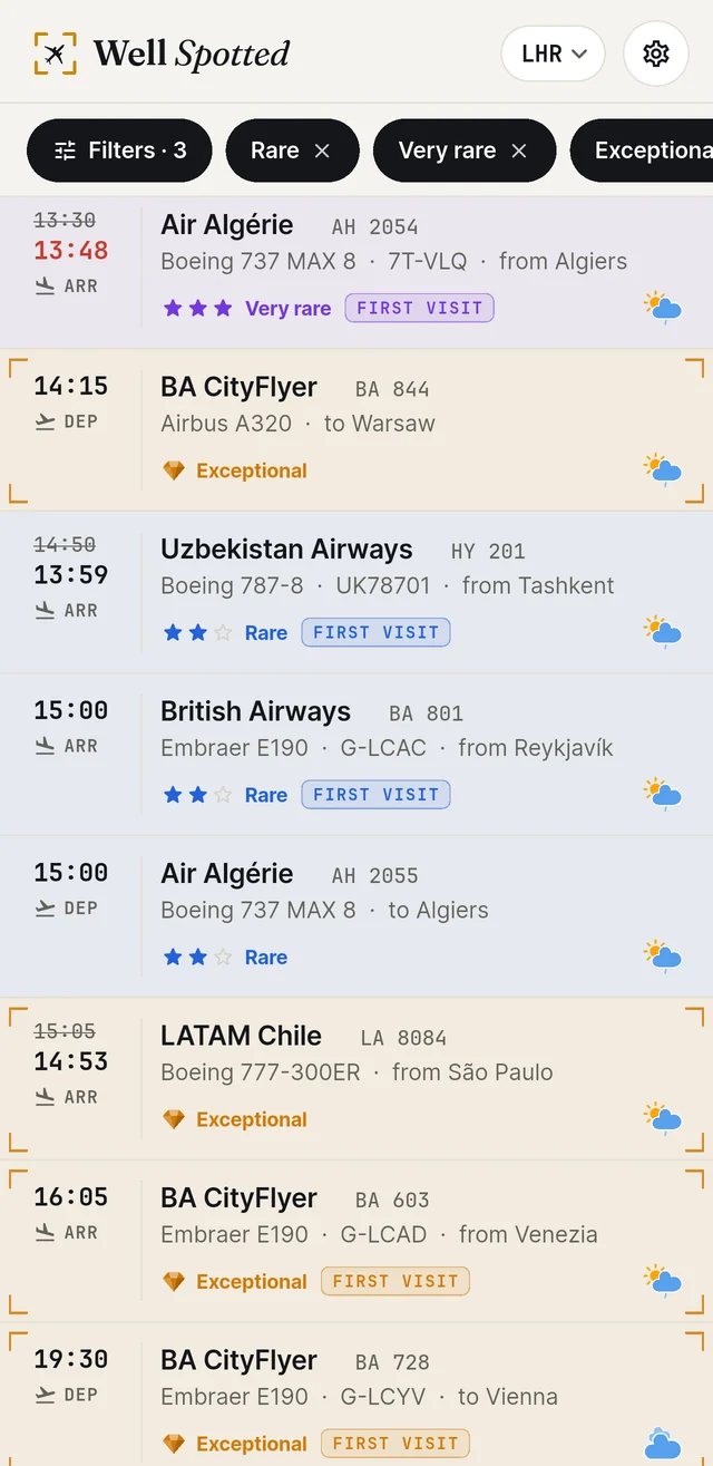 Rare flights at London Heathrow today: Air Algérie 737 MAX 8, BA CityFlyer, Uzbekistan Airways 787-8, LATAM 777-300ER